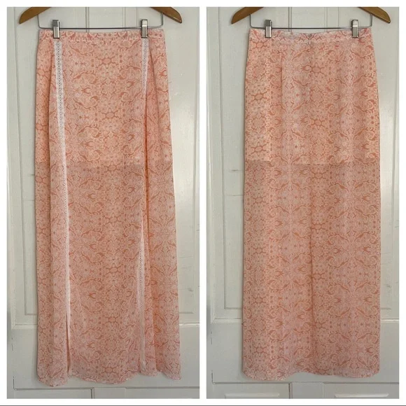 Double High Slit Floral Maxi Skirt - Picture 2 of 10